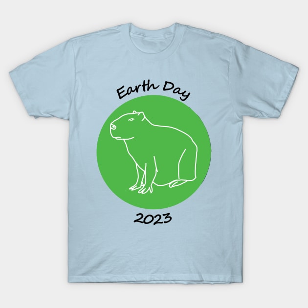 Earth Day 2023 and Capybara T-Shirt by ellenhenryart